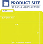 File Folder, PANDRI 120 Pack File Folder, 1/3 Cut Tab, Letter Size, Filing - Image 2