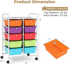 LDAILY 10 Drawer Rolling Cart, Storage Cart Organizer on Wheels, Drawer Cart - Image 3