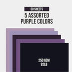 BearBoss Purple Cardstock Paper 8.5x11 50 Sheets, Heavyweight 92lb Cover - Image 2