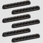 Apromisith USB Cable Organizer Clips Cord Holder, 6 Packs Black Self Adhesive by Apromisith