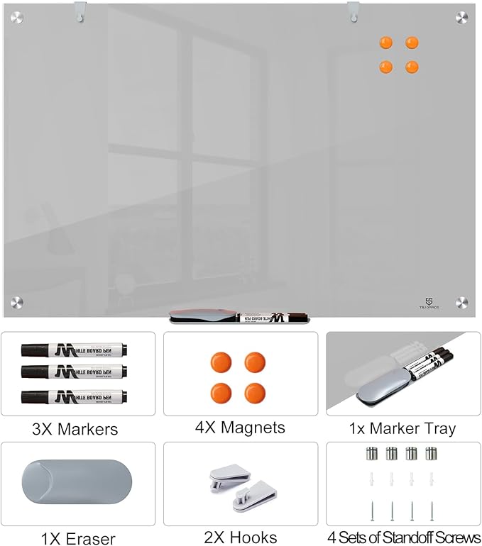 TSJ OFFICE Glass Dry-Erase Board - Image 2