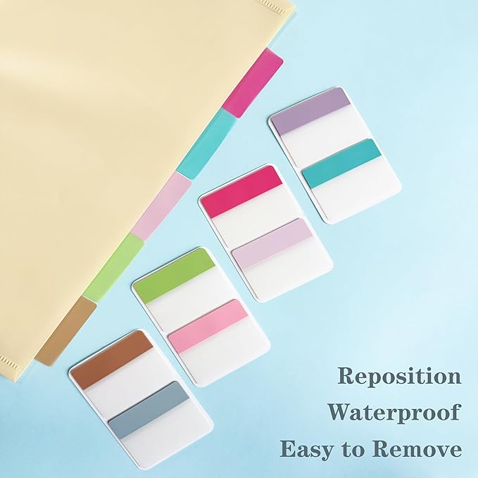ELII 500 PCS Sticky Tabs 2 Inch Index Tabs, Page Markers File Tabs Self Adhesive - Image 8