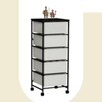 CASUNER Small Cabinet with Drawers Rolling 5 Drawer Mobile File Cabinet - Image 7