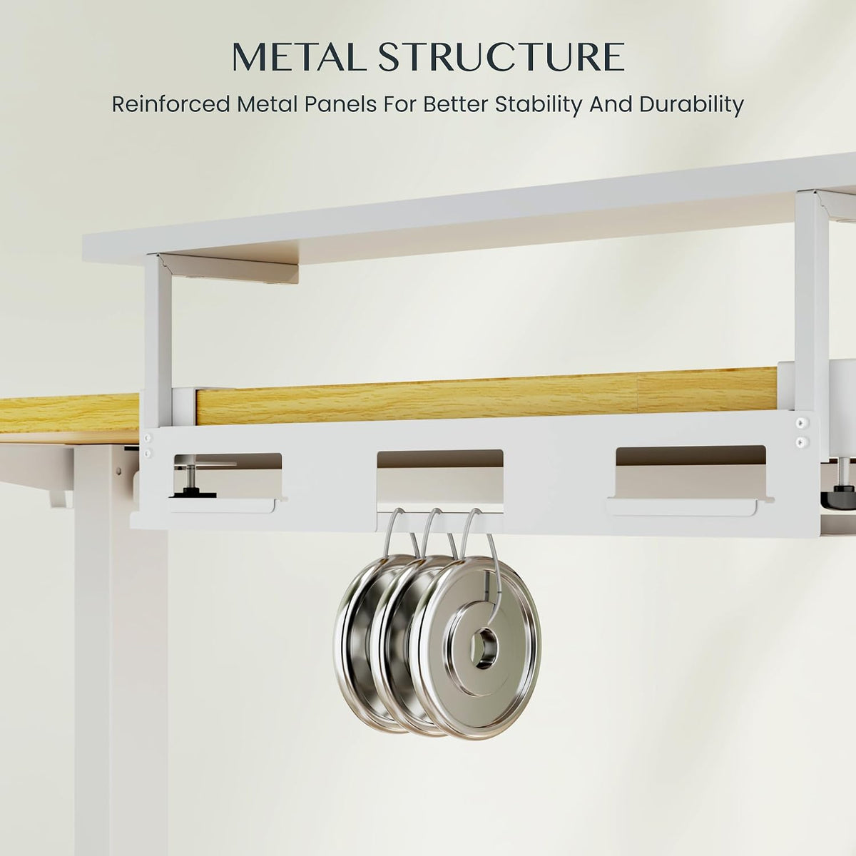 FLEXISPOT Cable Management Under Desk Cable Tray Metal Raceway Wires Cable Ti...