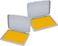 2 Pack Metal Case Stamp Pad Medium Size, Dark Yellow Color by ZIGEL
