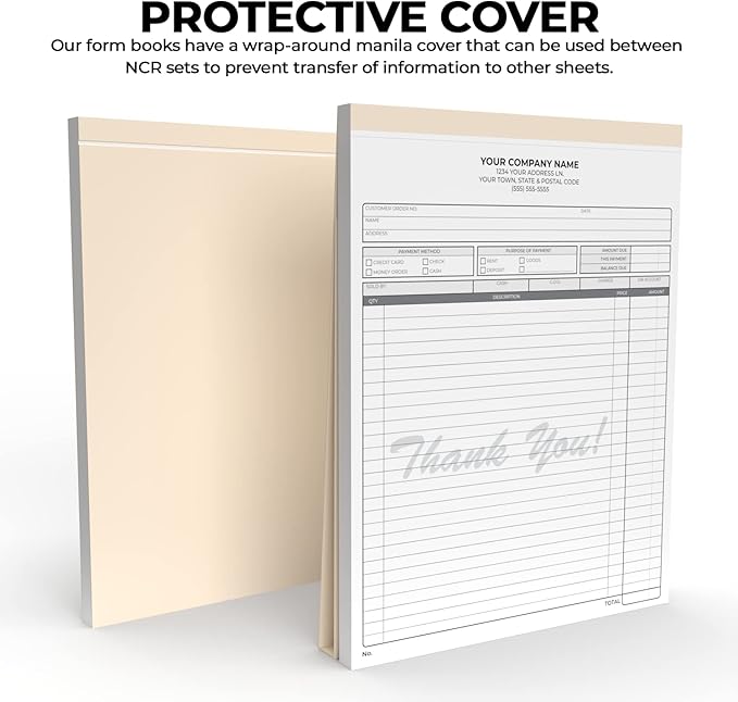 Custom 8.5" x 11" Carbonless NCR Books in 2-Part Duplicate Invoices, Work Orders - Image 3