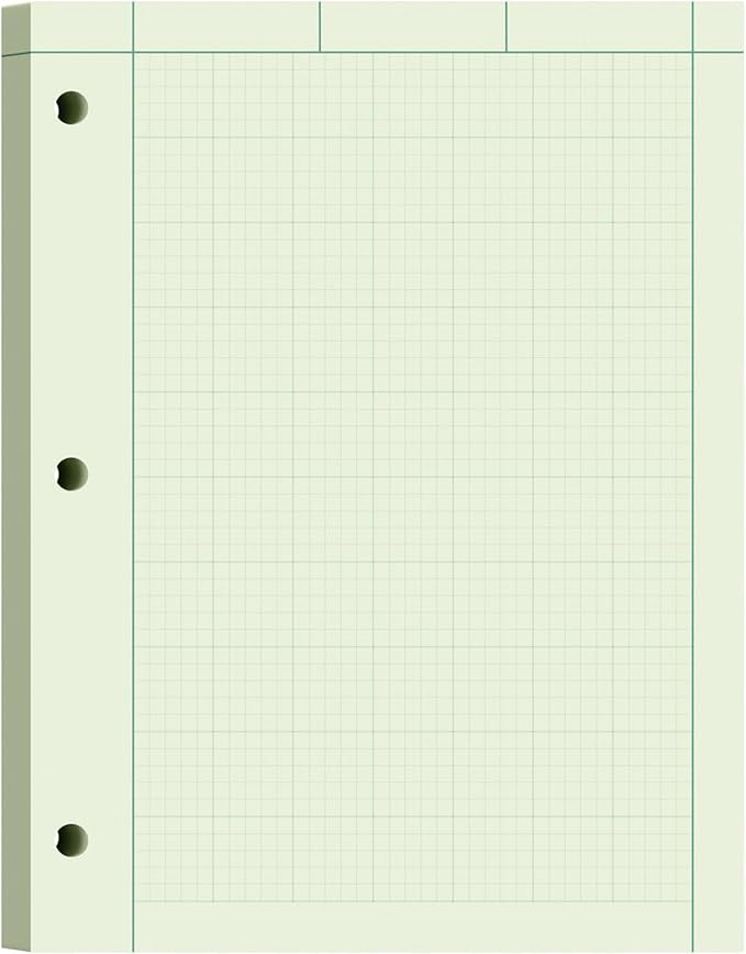 Engineering Paper 8.5 x 11, 100 Sheets Top Glue Binding Engineering Notebook by Aidunmis