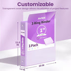 SUNEE 3 Ring Binder 1 Inch 1 Pack - Image 7