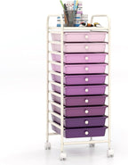 Giantex 10-Drawer Storage Cart w/Universal Wheel, Rolling Cart w/Handle by Giantex