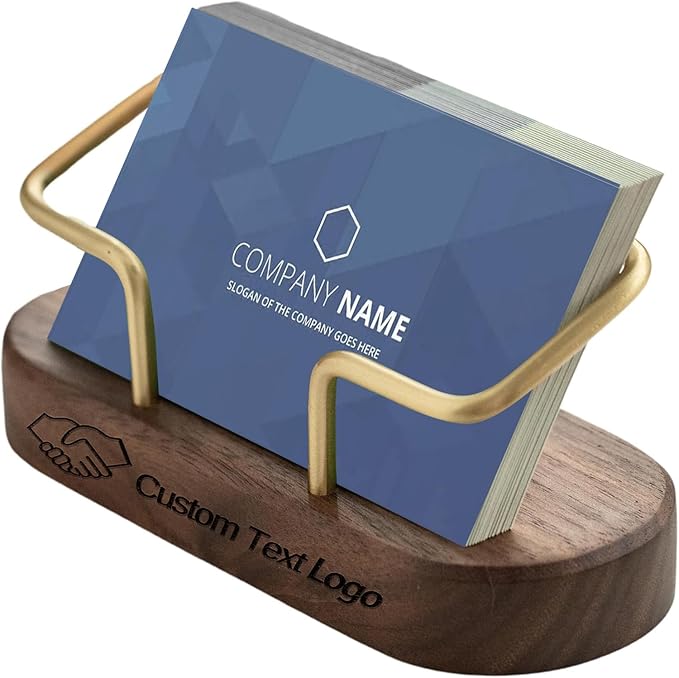 HJX Custom Business Card Holder Desk-Personalized Engraved Wooden Business Card by Unknown