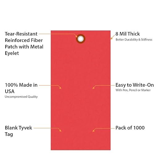 SmartSign 6.25 x 3.125 inch “Red” Blank Tyvek Shipping Tags - Image 5