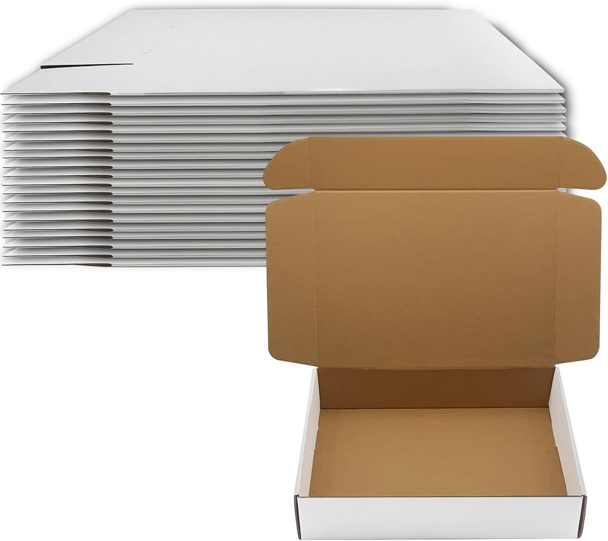 14x10x3 inch shipping boxes set of 20, white, main product view