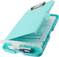 HWPRATO Clipboards Organizer Clipboard with Storage Nursing Clipboard Foldable File Folder Plastic Folio with Storage Case for Teacher,Kids,Doctor,Offices (Arctic Blue)