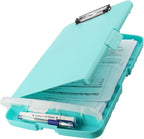 HWPRATO Clipboards Organizer Clipboard with Storage Nursing Clipboard Foldable File Folder Plastic Folio with Storage Case for Teacher,Kids,Doctor,Offices (Arctic Blue)