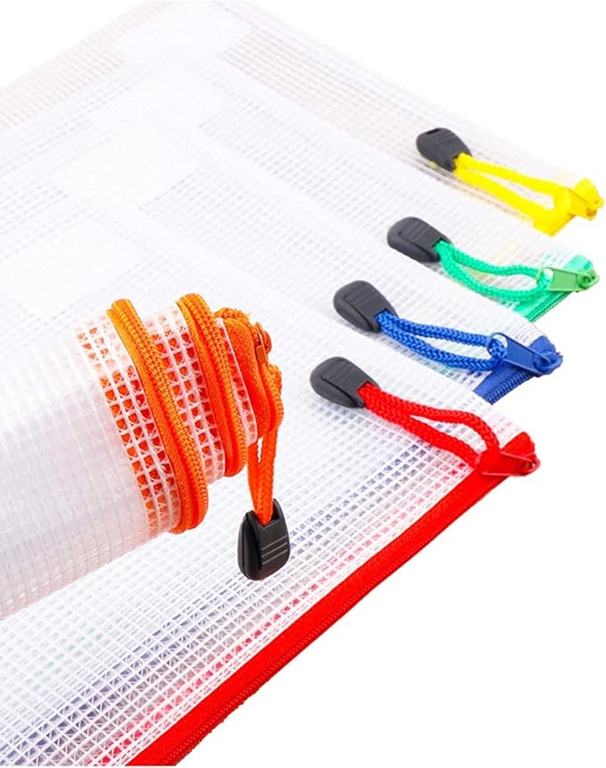 Oaimyy-18 Pcs-3"x 5"-Plastic Mesh Zipper Pouch Document Folders Bag Zipper Zip - Image 5