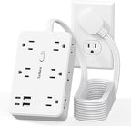 Surge Protector Power Strip-TerHavn 15 FT Flat Extension Cord ，10 AC Outlets & by Unknown