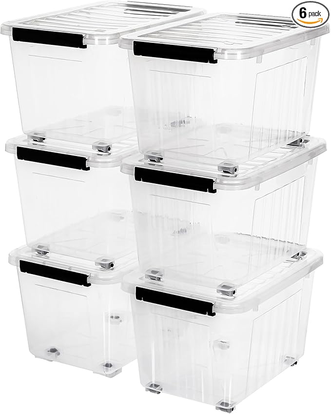 Citylife 54 QT Clear Plastic Storage Bins by Anywish
