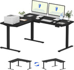 FLEXISPOT L Shaped Standing Desk, 63 x 55 Inch Electric Height Adjustable by FlexiSpot