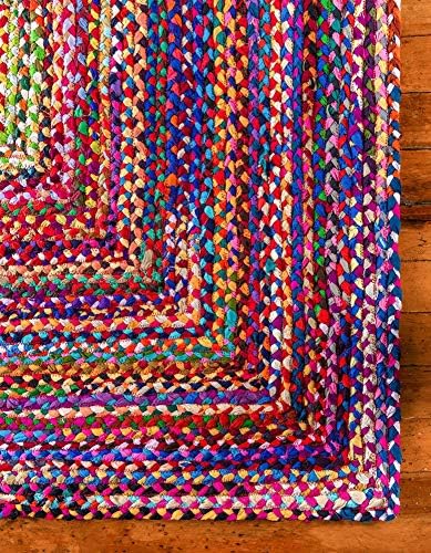 Unique Loom Braided Chindi Collection Area Rug - Layer (8' x 11' Rect...