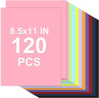 Cardstock 8.5 x 11, 10 Colors Colored Printer Paper 75 lb/200 gsm, 120 Sheets by Glyanlee