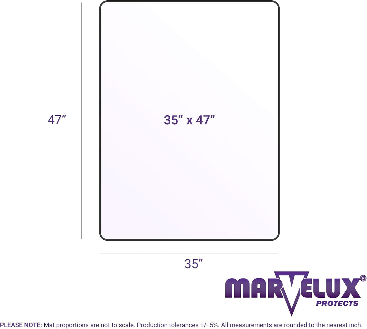 Marvelux Clear Hard Floor Protector Mat Waterproof Non-Slip PVC 35.5" x ...
