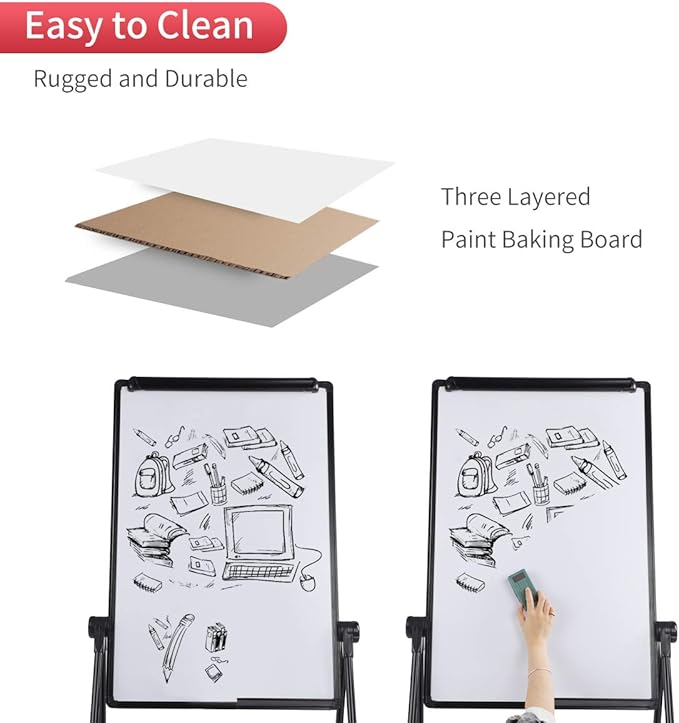 Dry Erase Board with Stand, Double Sided Magnetic Whiteboard, 24 x 36 Portable - Image 3