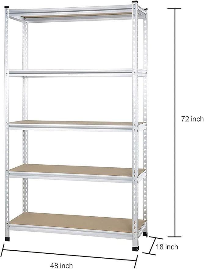 Amazon Basics 5-Tier Medium Duty Storage Shelving Single Post Press Board Shelf - Image 2