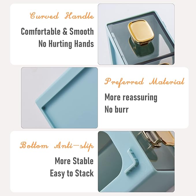 Spacious Desk Drawers, Stackable Desktop Organizer, Plastic Storage Box - Image 5