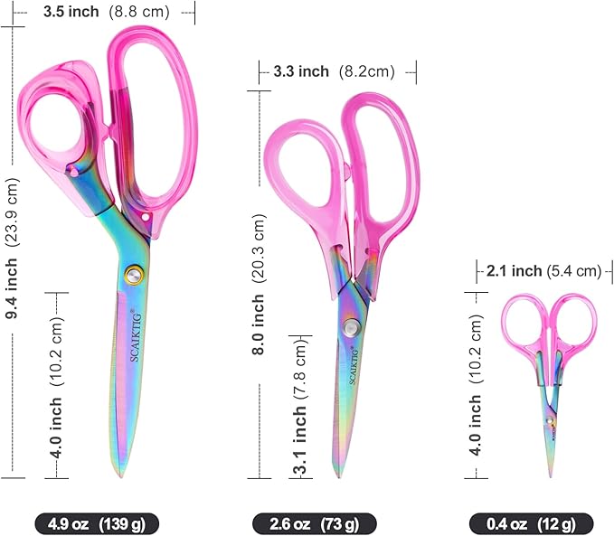 SCAIKTIG Acrylic Scissors Set, Office Scissors - Image 4