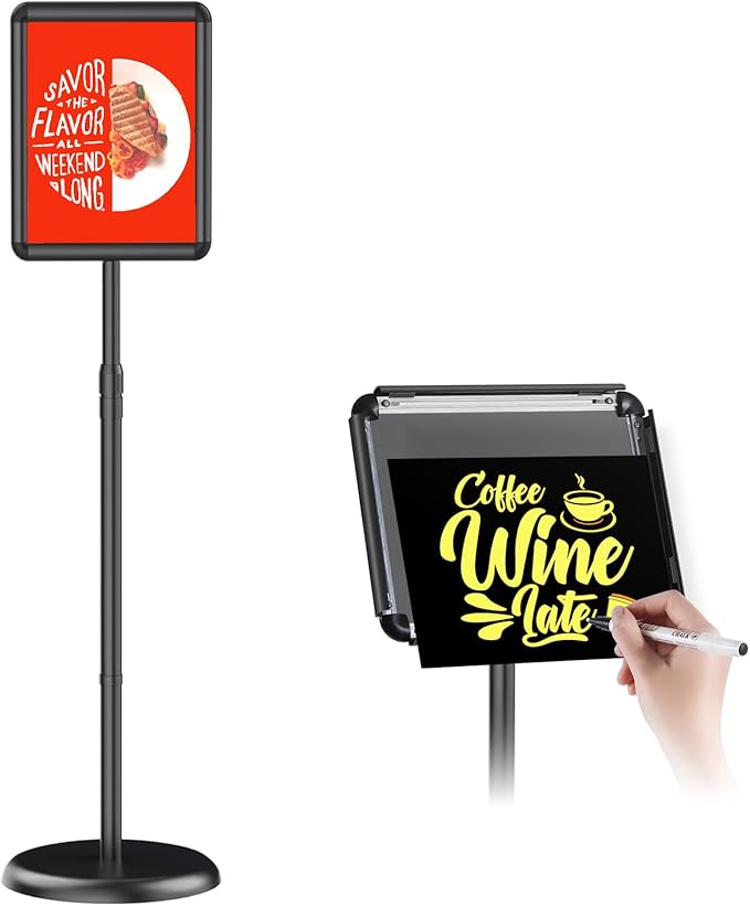 Newzueby Adjustable Pedestal Floor Stand Sign Holder by Newzueby