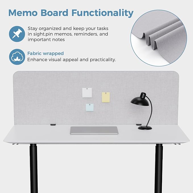 MORDEER 47.2" Privacy Desk Divider Panel, Acoustic Divider Panels - Image 4