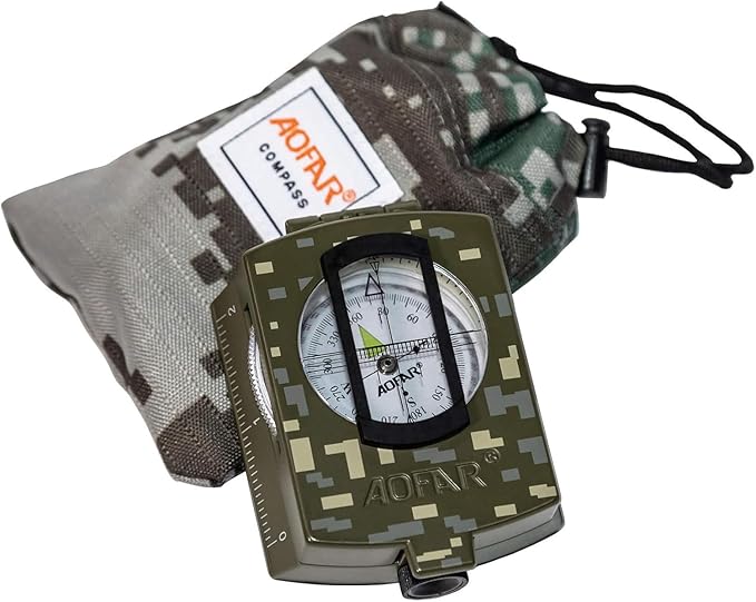 AOFAR Military Compass, AF-4580 Lensatic Sighting, Waterproof and Shakeproof by AOFAR