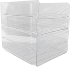 Jeanoko Desk Letter Tray Set Transparent Stackable Organizer by Jeanoko