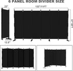 Kecreque 6 Panel Room Divider, 6ft Folding Screen Portable Wall Partition Room - Image 5