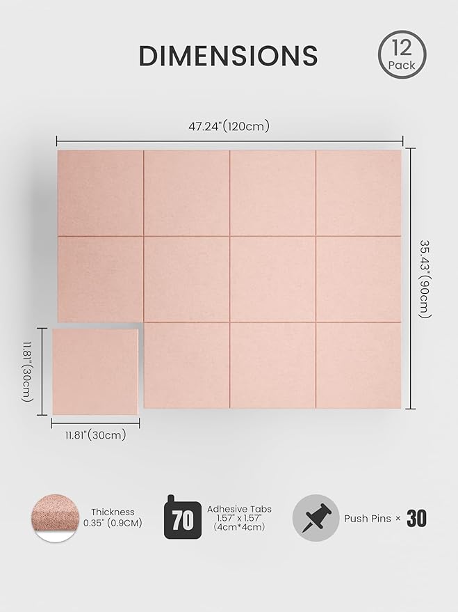 Bumusty Large Cork Board 47"x35" Alternative - Image 2