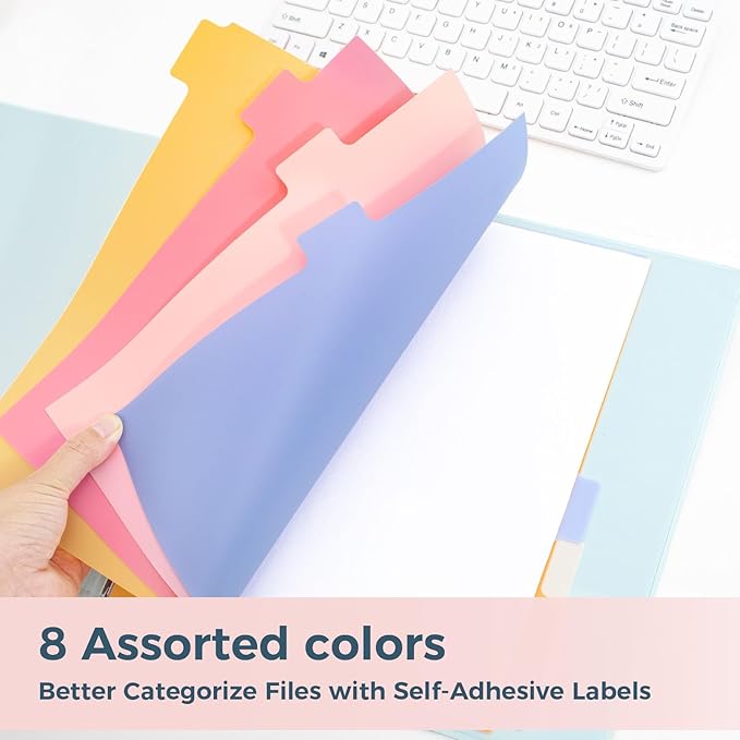 SUNEE 8 Tab Binder Dividers, Plastic Dividers - Image 6