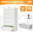 AFAIF 5 Drawer File Cabinets for Home Office, Metal Filing Cabinet - Image 3