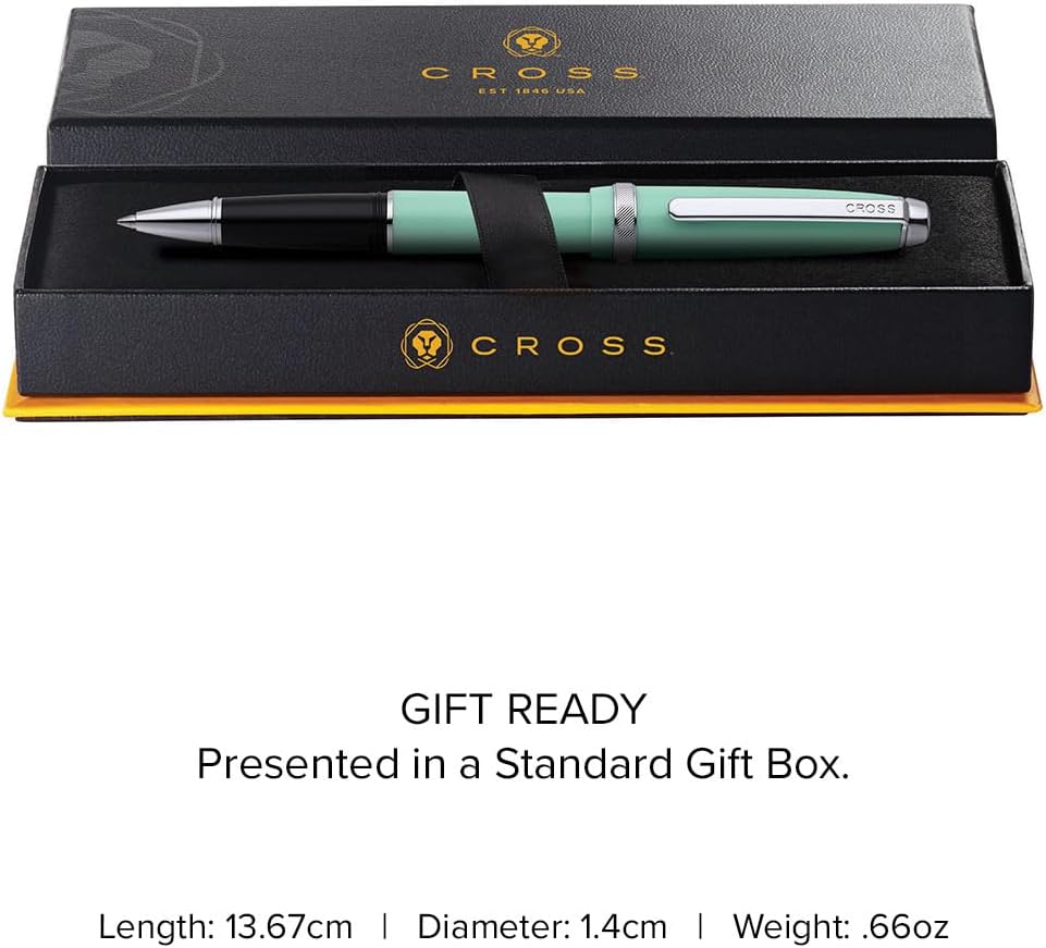 Cross Lume Seafoam Polished Chrome Ballpoint Pen, Medium Point, Black Ink