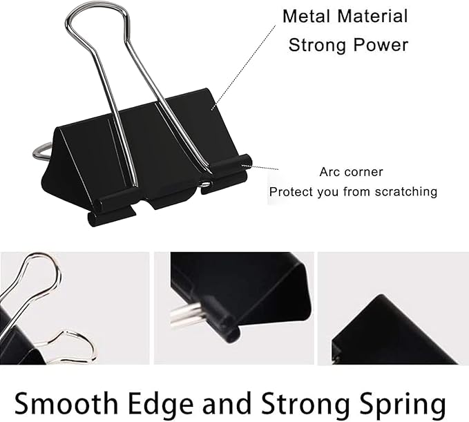 Large Binder Clips 1.6 Inch, Big Binder Clips - Image 2