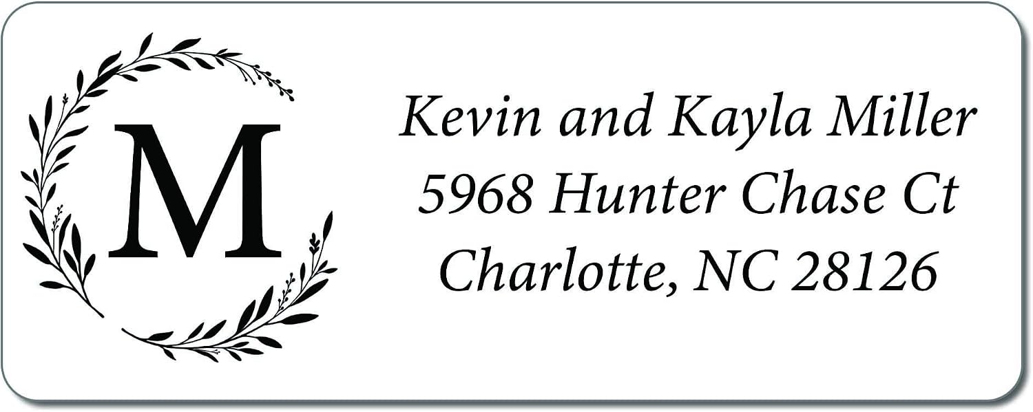 Personalized Return Address Labels Simple - Set of 240 Elegant Custom Mailing Labels for Envelopes, Self Adhesive Flat Sheet Rectangle Personalized Name Stickers (White)