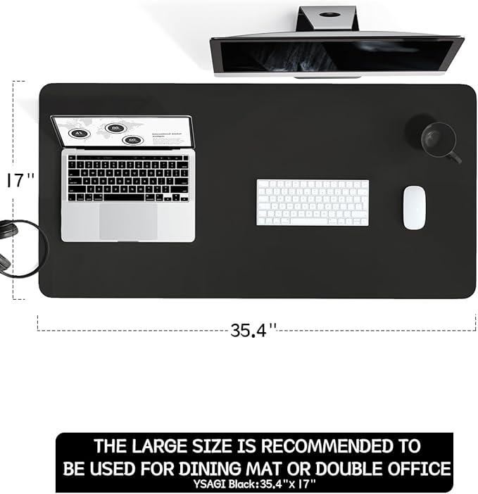 YSAGi Non-Slip Leather Desk Pad L Size, Waterproof Laptop Computer Desk - Image 7