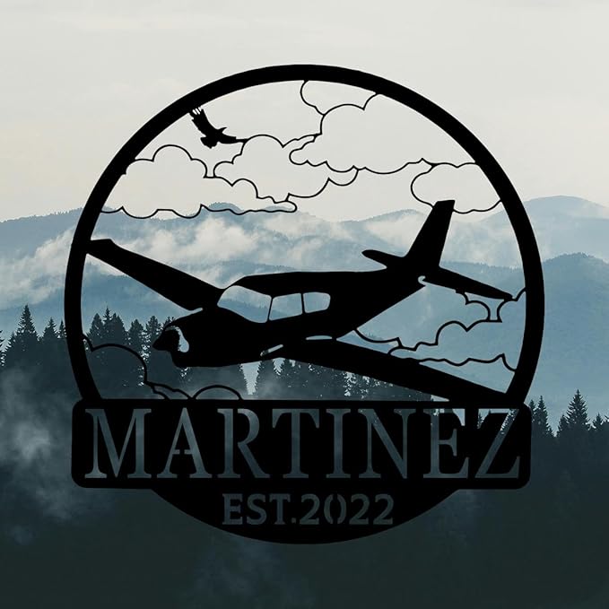 Personalized Metal Airplane Wall Art, Airplane Name Sign, Customized Pilot Name - Image 3