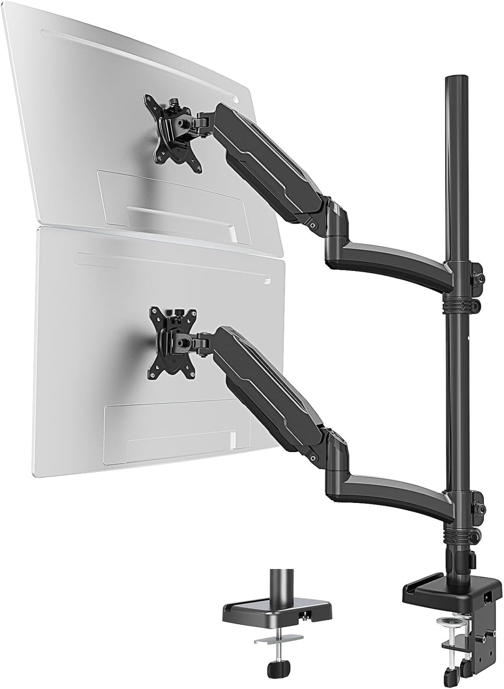 mount pro vertical dual monitor mount, stacked monitor, view 9