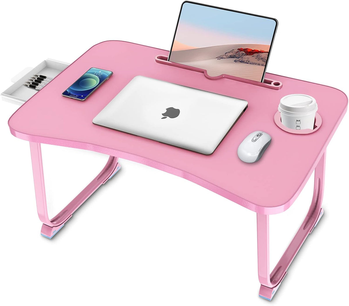 Fayquaze Lap Laptop Desk, Portable Foldable Laptop Bed Table with Storage Dra...