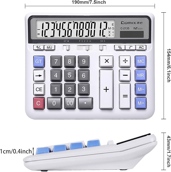 Comix Desktop Calculator Solar Battery Dual Power - Image 7