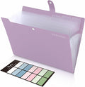 SKYDUE File Folder with Labels, Accordion File Organizer with 8 Pockets by SKYDUE