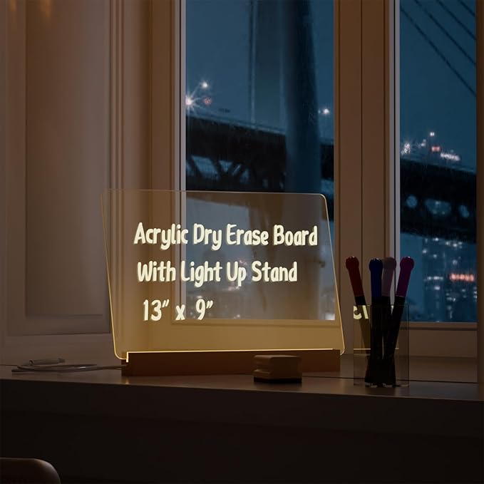 Light Up Clear Dry Drase Board 13 x 9 inch - Image 7