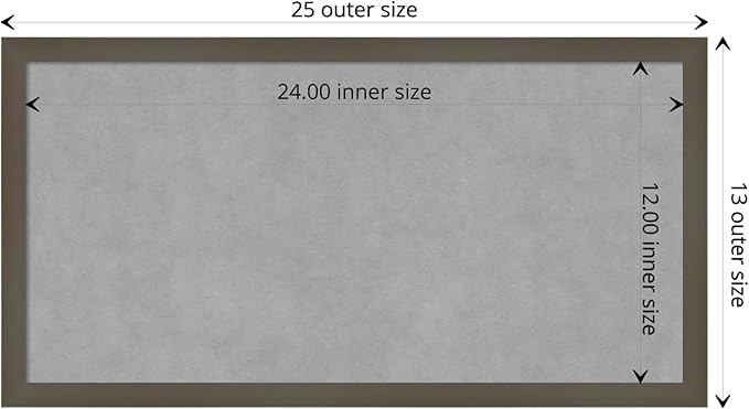Amanti Art Grey Framed Magnetic Board 13x25 Small Vision Board - Image 4