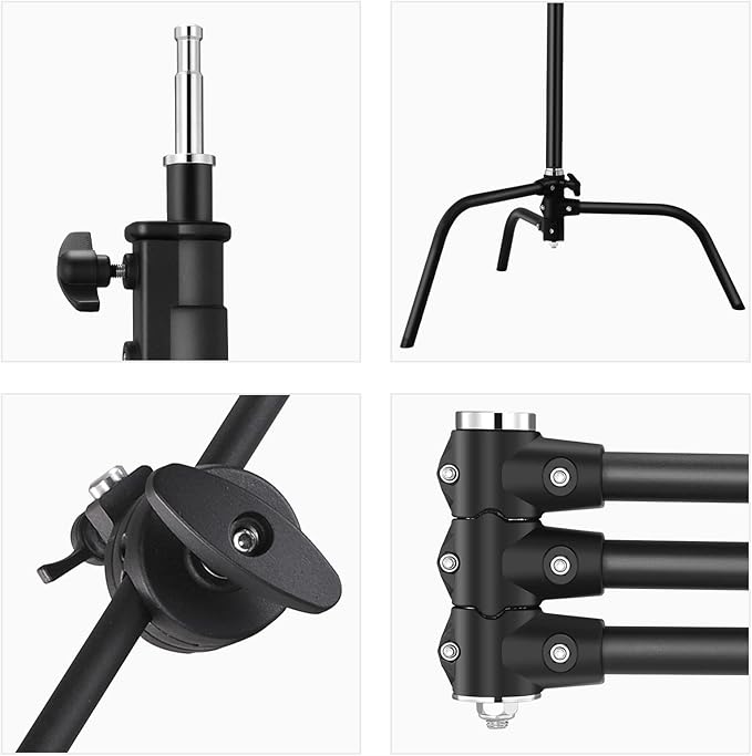 Soonpho 2 Pack 100% Heavy-Duty Steel C-Stand, Pro Photography Light Stand - Image 4