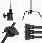 Soonpho 2 Pack 100% Heavy-Duty Steel C-Stand, Pro Photography Light Stand - Image 4